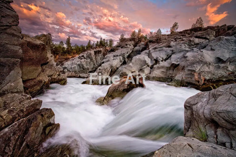 2050 - Clear Creek Rush Fine Art Photography By Brian Rueb Wall Home Decor -Art -Fine Metal Canvas